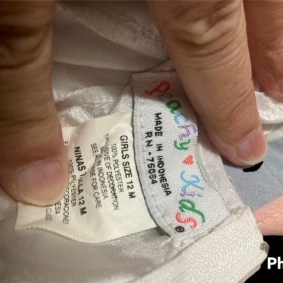 Peachy Kids White Dress Girls Size 12M - Picture 8 of 8